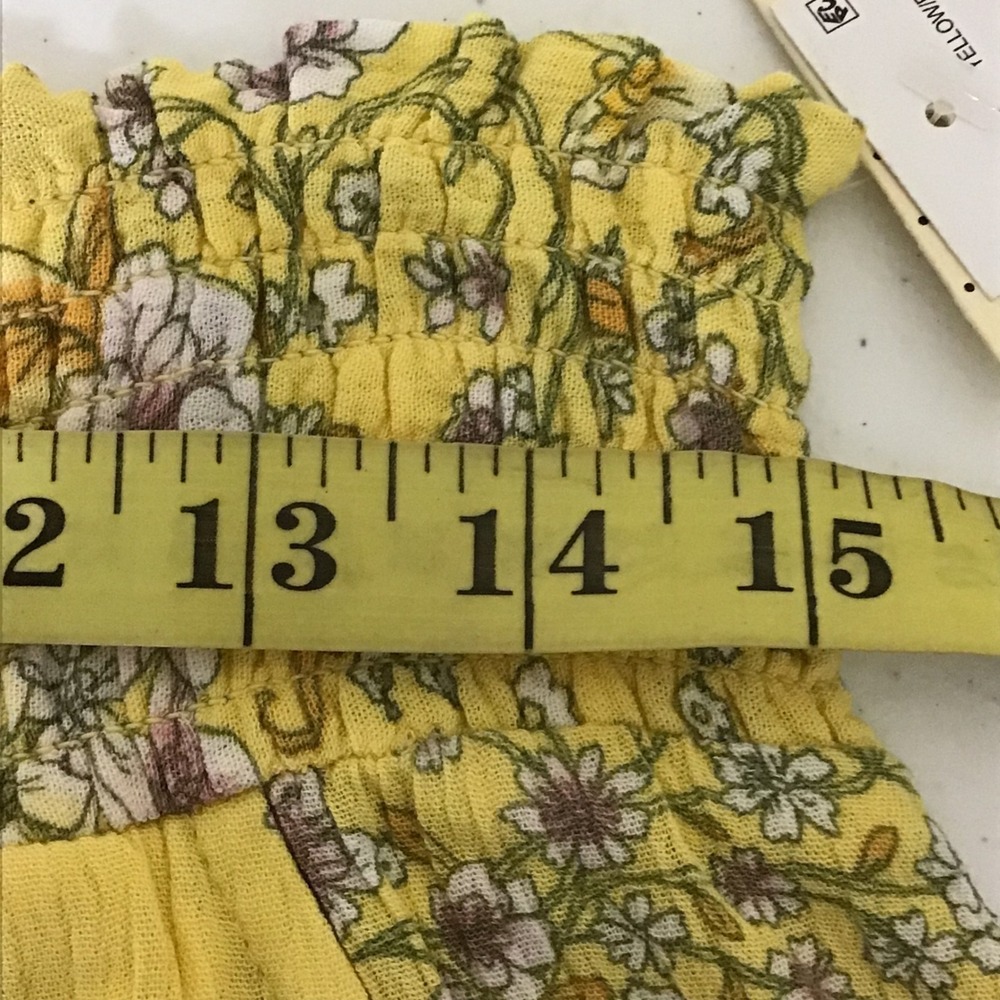 Bebop Yellow Floral Smocked Waist Ruffle Hem Shorts Women's XL - Picture 9 of 12